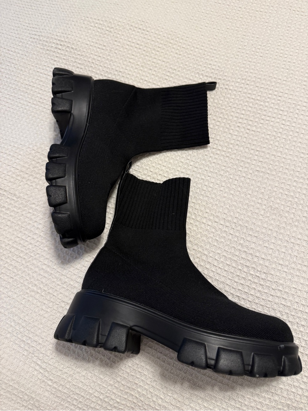 Platform chunky sock boot